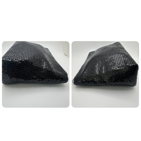 Vintage Neiman Marcus Black Mesh Shiny Chainmail Clutch Purse Rhinestone zipper - Picture 13 of 15